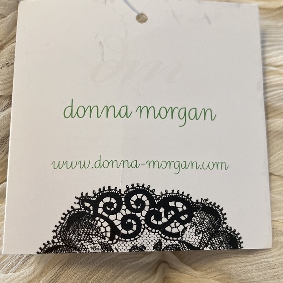 DONNA Morgan 100% Silk Chiffon Maxi Dress Bridesmaid Candlelight Size 4 New NWT - Picture 10 of 15